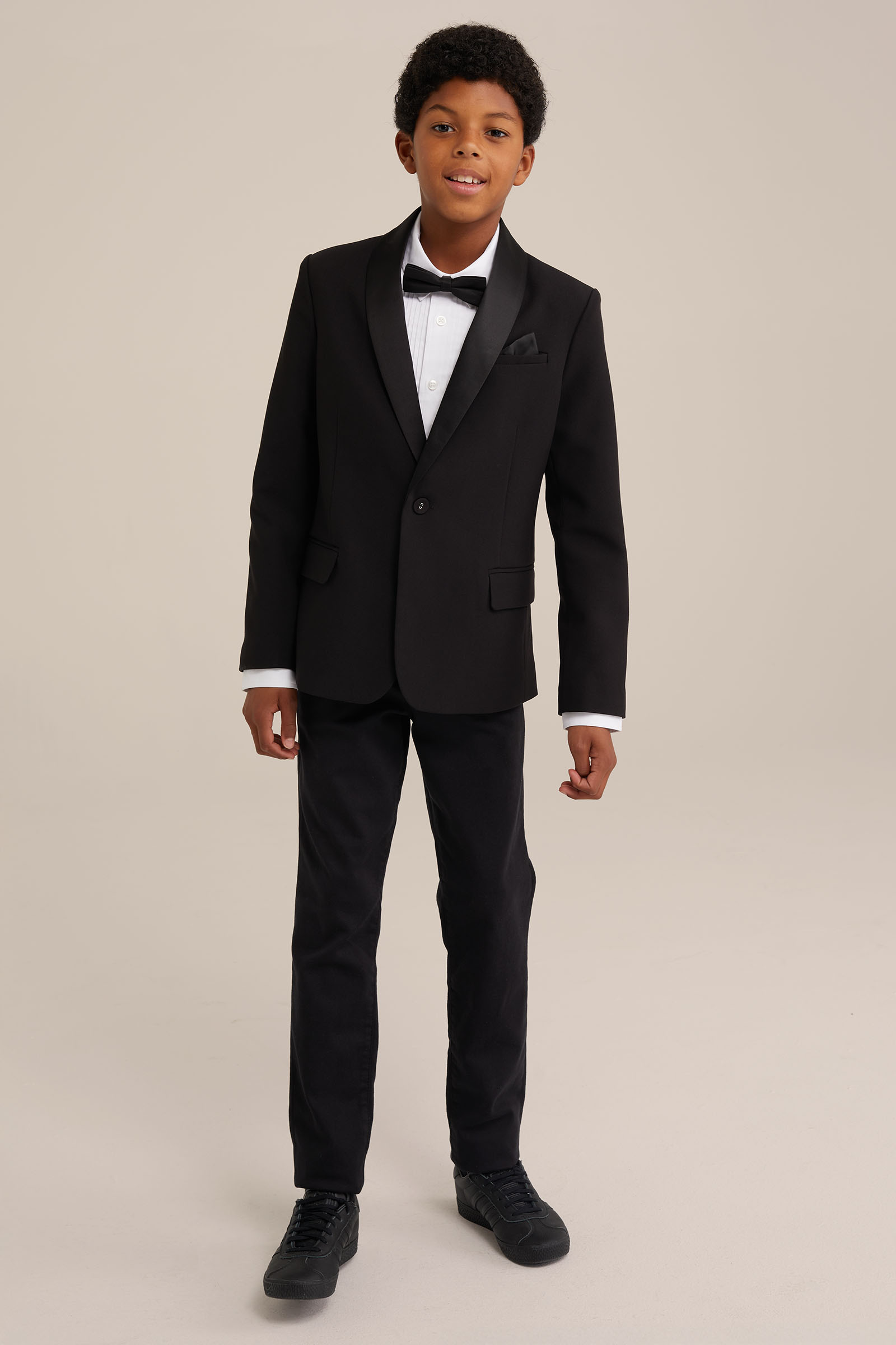 Jongens overhemd met afneembare vlinderdas WE Fashion Wit
