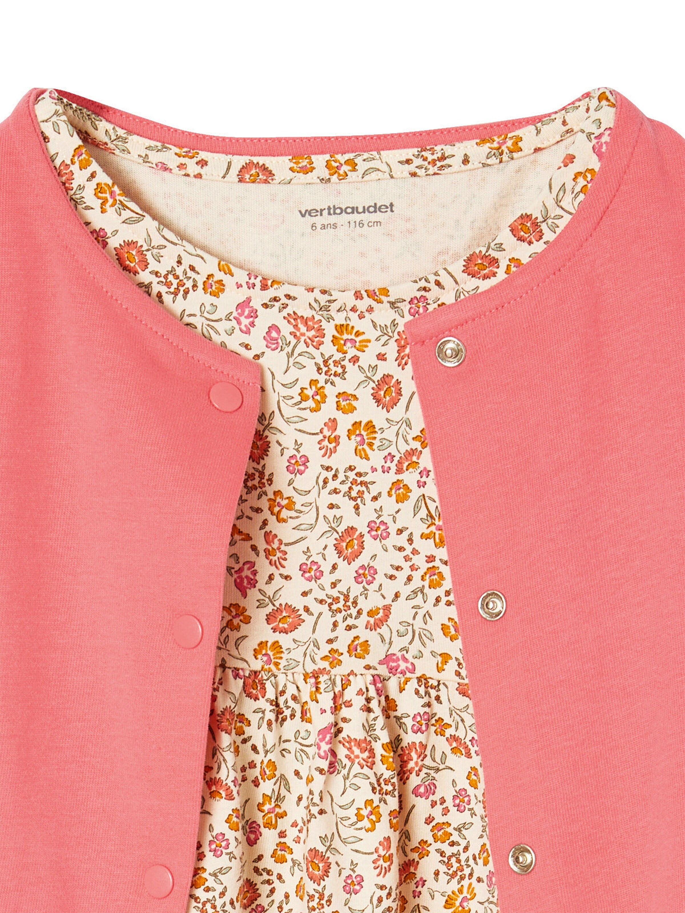 Vertbaudet Mädchen-Set: Kleid + Cardigan rosa