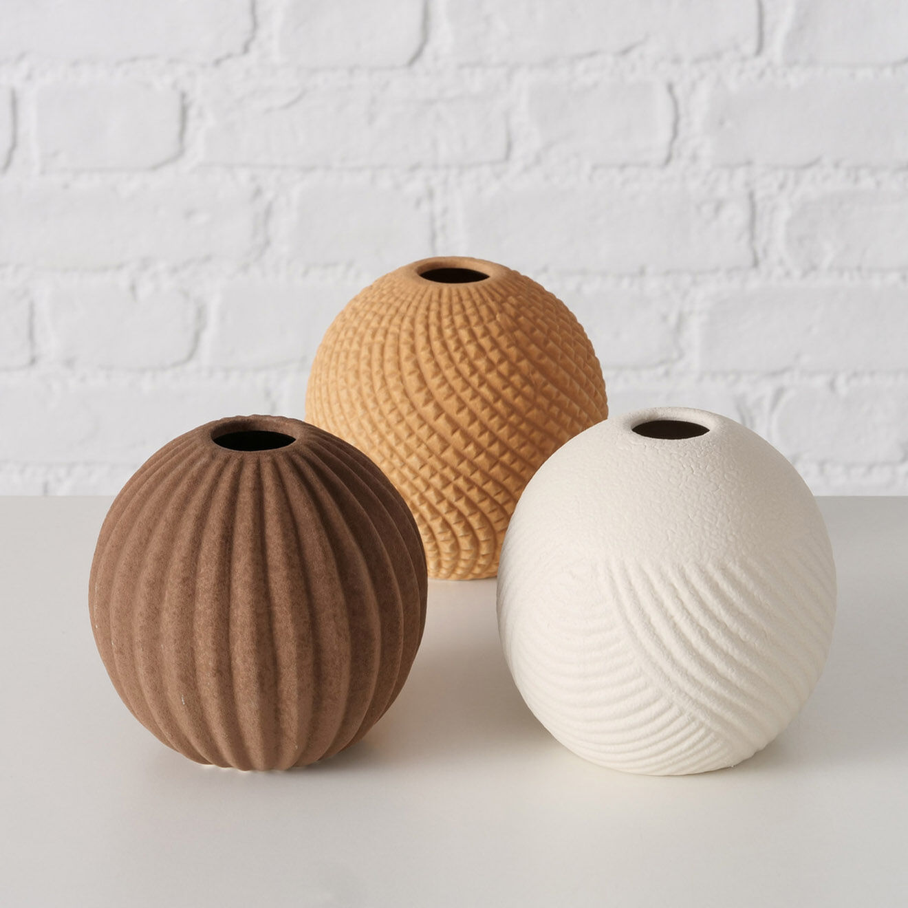 Boltze 3 Vases Tedros multicolores - D.11xH.11 cm