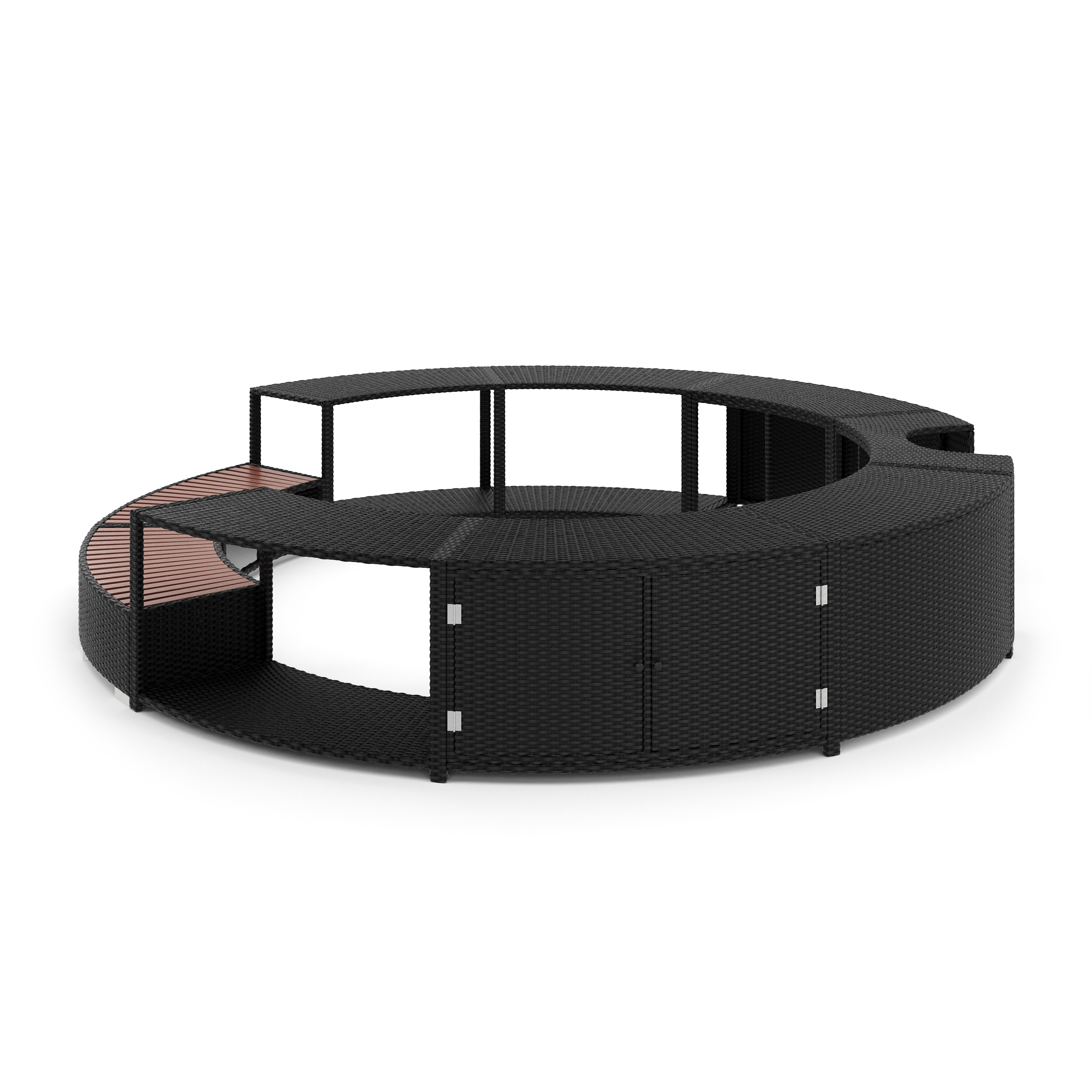 Whirlpool Umrandung Rattan HEAVEN schwarz