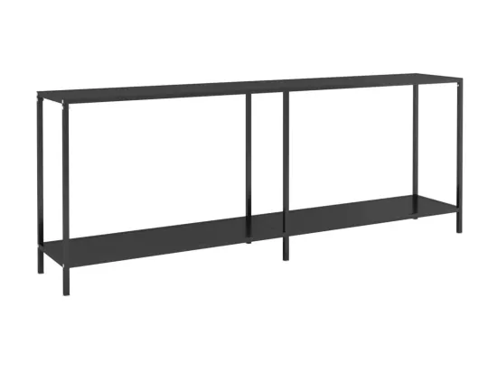Table console Noir 200x35x75,5 Verre trempé 2