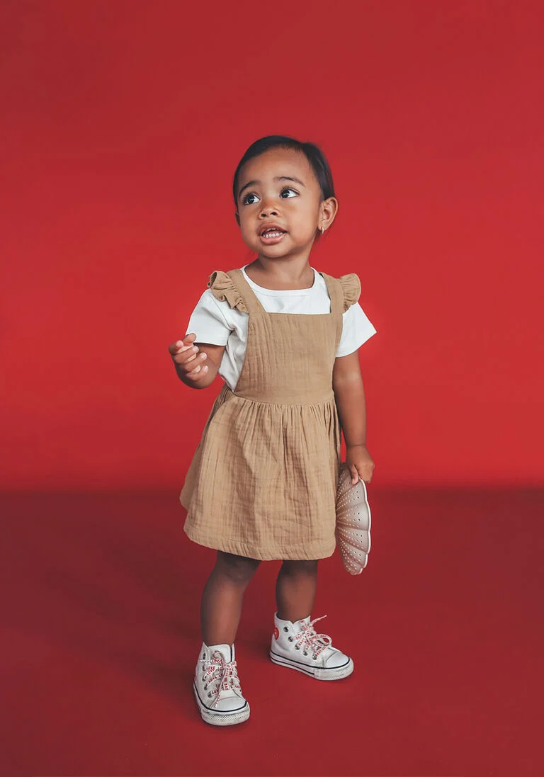 YOUR WISHES bruine your wishes mini jurk keira muslin