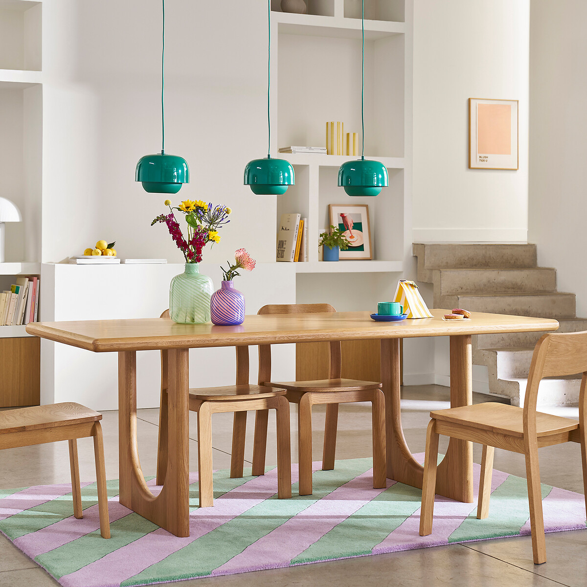 LA REDOUTE INTERIEURS<br>Mesa de jantar para 6/8 lugares em carvalho/folheado de carvalho, Douve