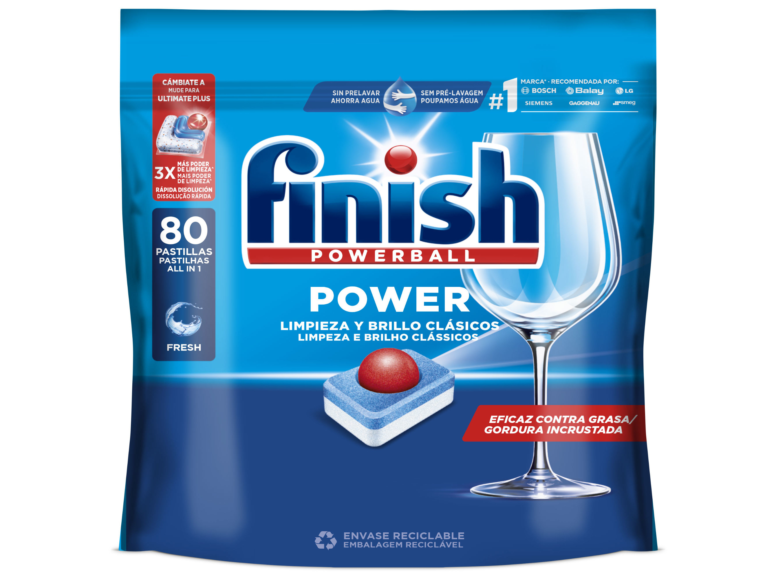 DETERGENTE LOIÇA MÁQUINA FINISH POWER REGULAR 80PASTILHAS