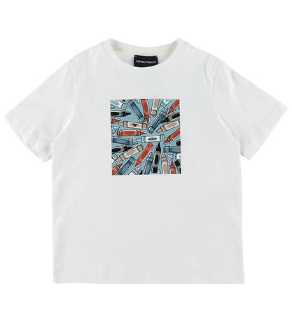 Emporio Armani T-shirt - Hvid m. Farver