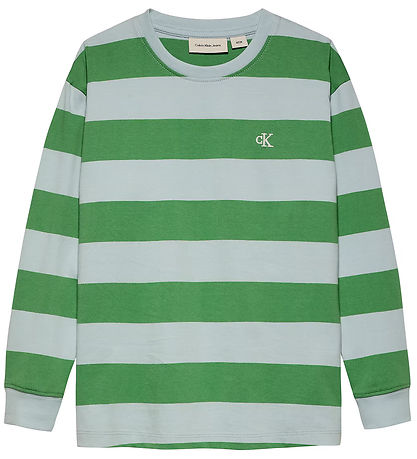Calvin Klein Bluse - Striped Entspannt - Andenken Blue/Green Str