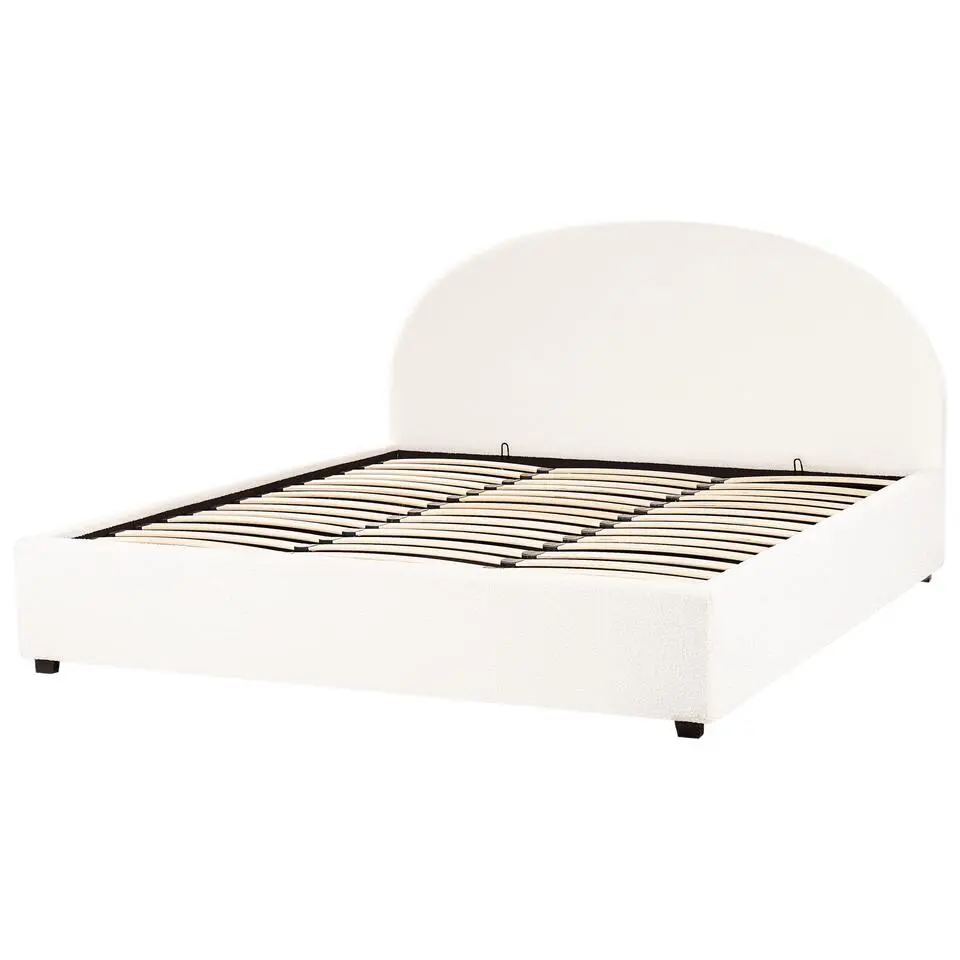 VAUCLUSE - Bed met opbergruimte - Gebroken wit - 180 x 200 cm - Bouclé