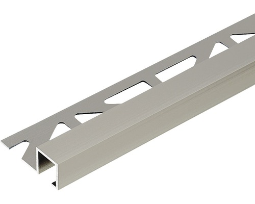 Dural Squareline vierkant eindprofiel, 10 mm dik, 250 cm lang, aluminium, titanium