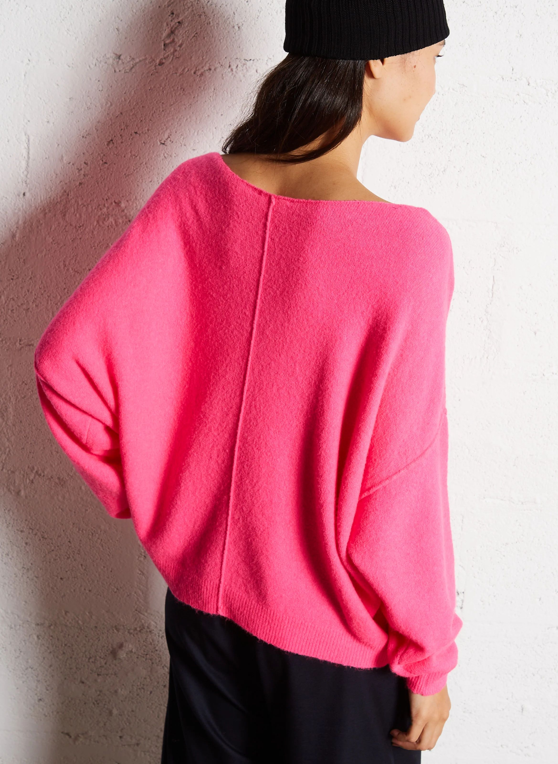 DAMSVILLE - Pull col bateau en laine mélangée | Rose