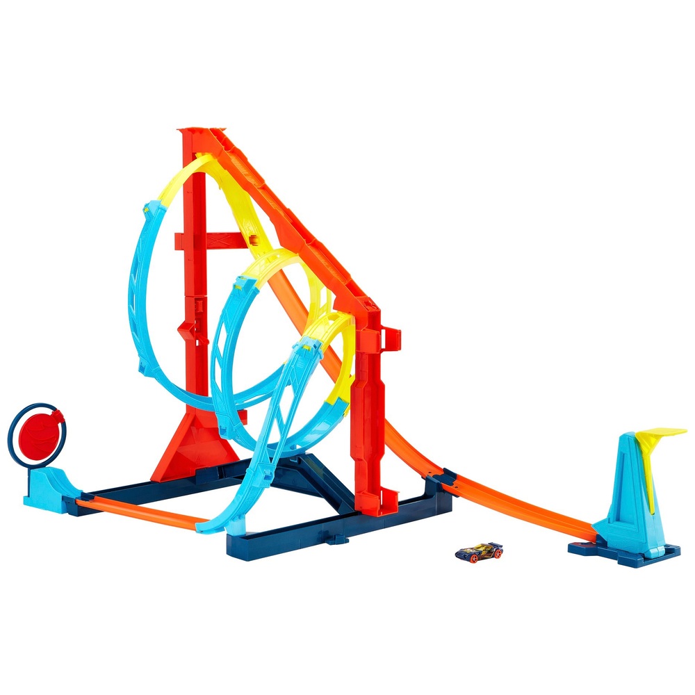 Hot Wheels Track Builder Unlimited Corkscrew Twist Kit und Fahrzeug