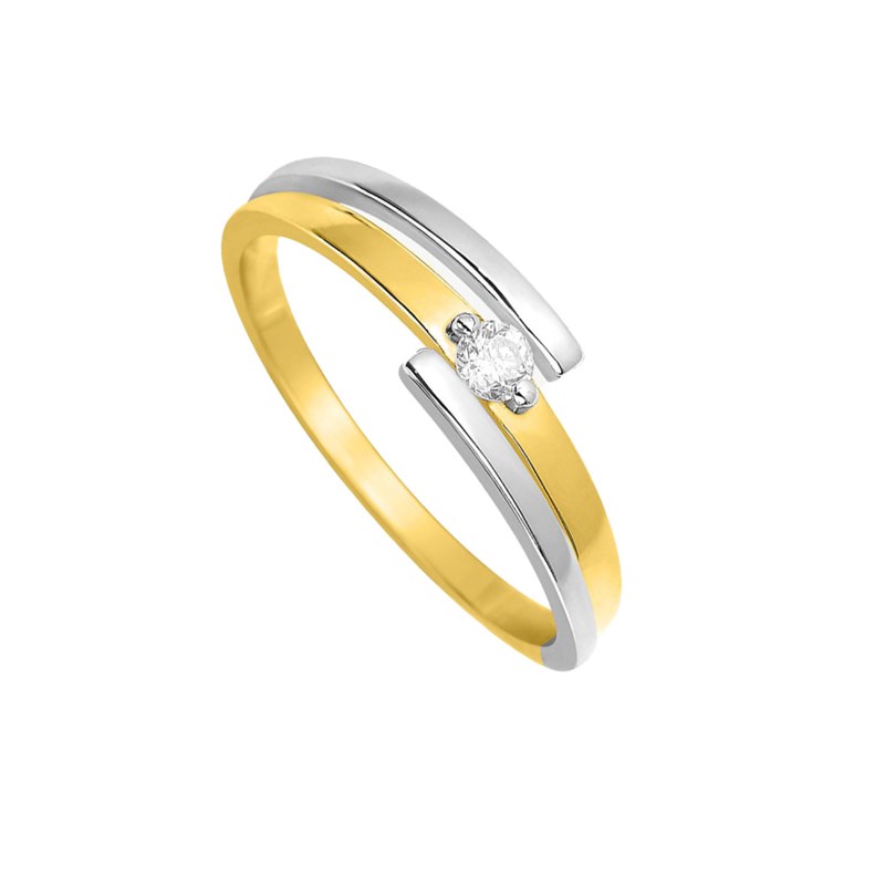 Bague Femme - Or 18 Carats - Diamant 0,07 Carats