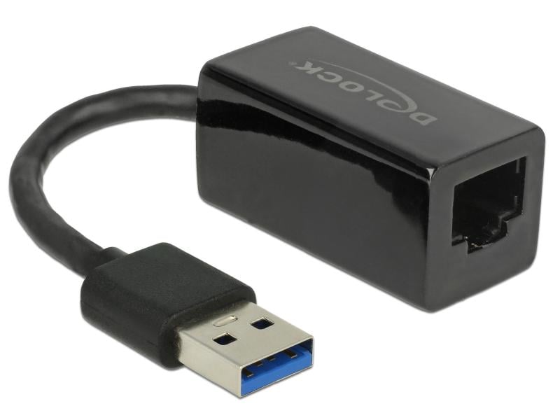 Delock Netzwerk-Adapter USB-A - RJ45 1Gbps, Schwarz USB Typ-A Gigabit LAN Adapter