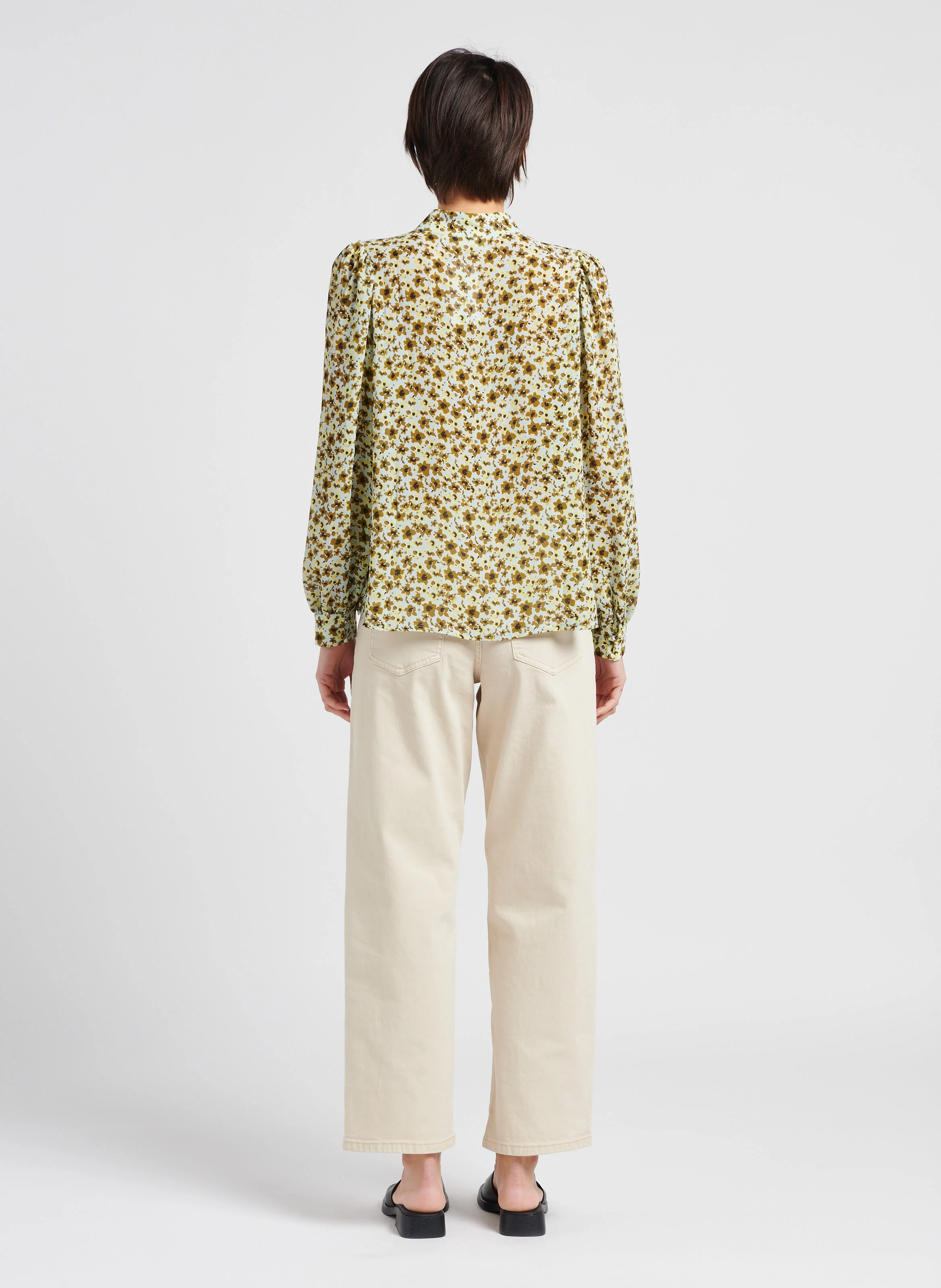MELANIE - Jean droit en coton mélangé| Beige