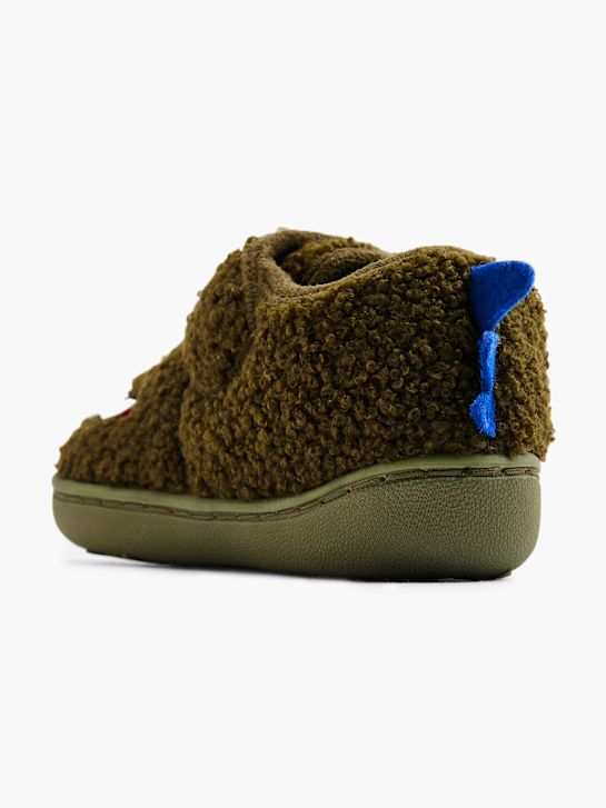 Vty Plüsch-Hausschuh Khaki