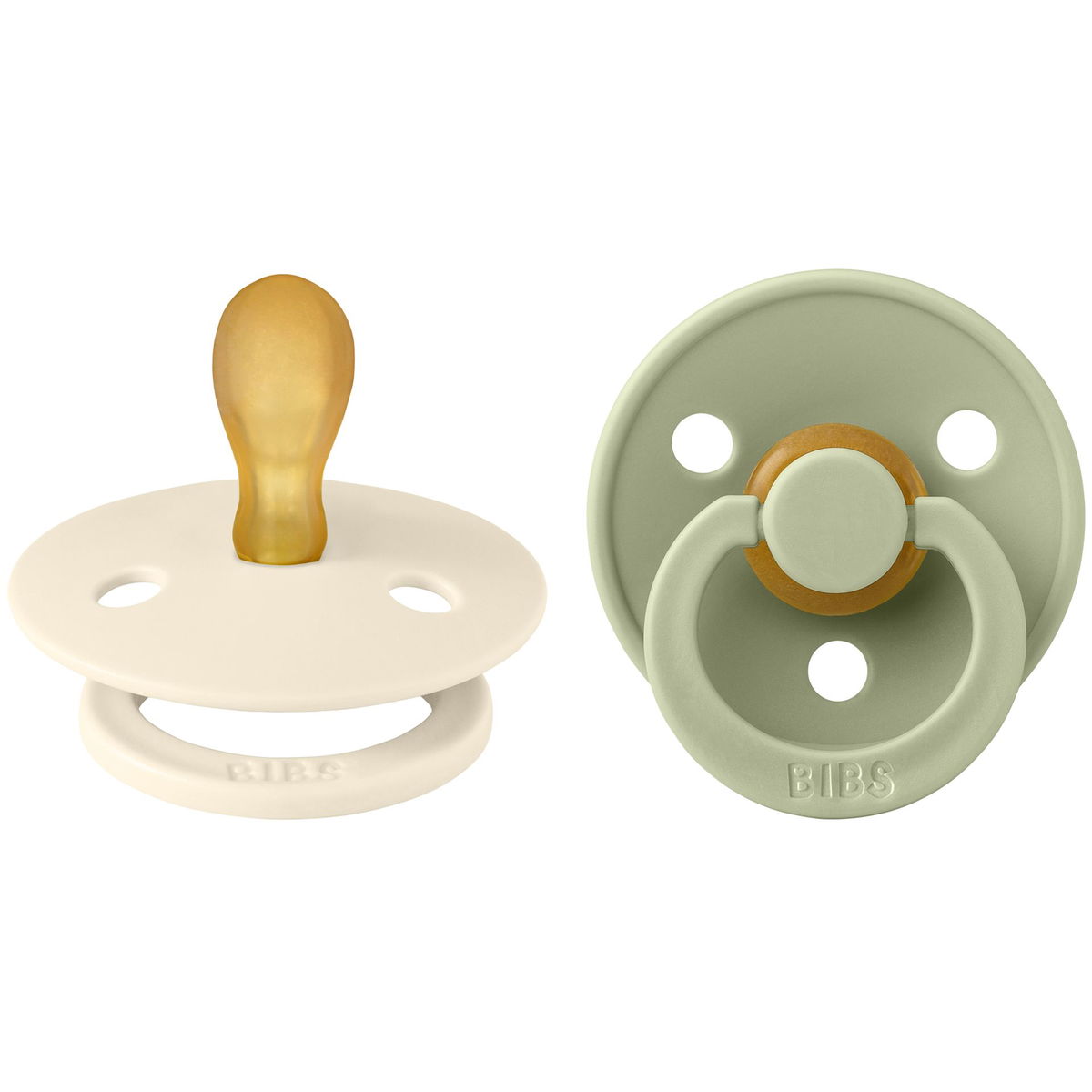 BIBSBIBS   Schnuller Colour Latex Symmetrical 2er Pack ivory/sage 6-12M