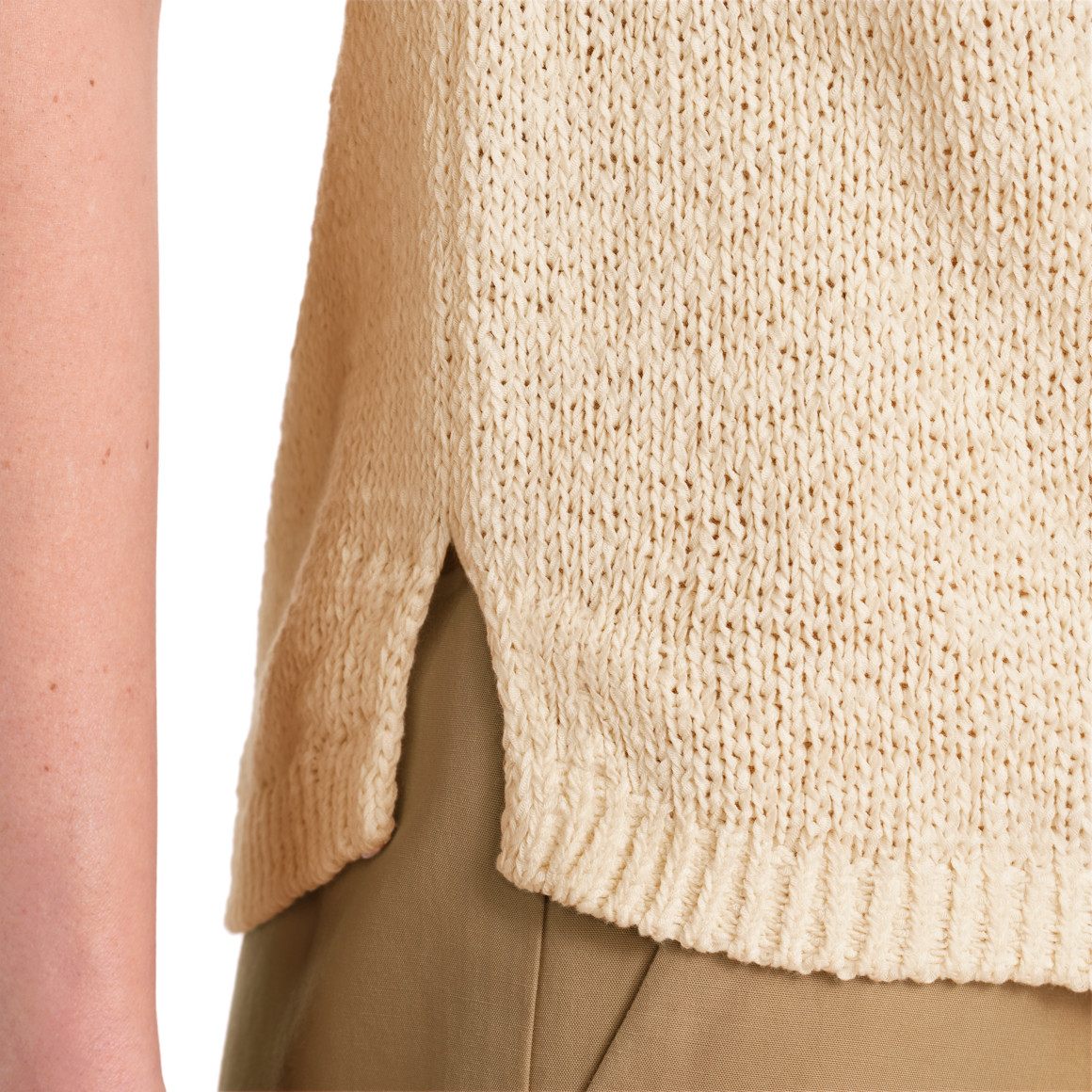 Gina Benotti Damen Stricktop aus Bändchengarn creme