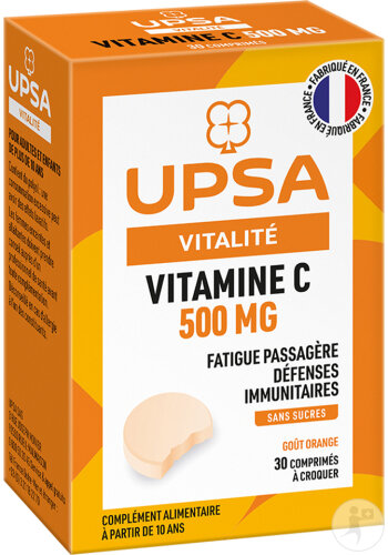 UPSA Vitamine C 500mg 30 Comprimés À Croquer