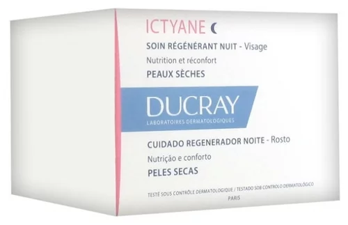 Ducray — Soin régénérant Nuit — Soin visage peau sèche — Ictyane 50ml
