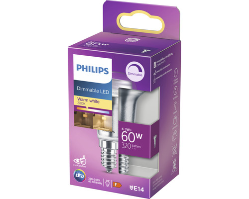 LED reflectorlamp dimbaar R50 helder E14/4,3W (60W) 320 lm 2700 K warm wit