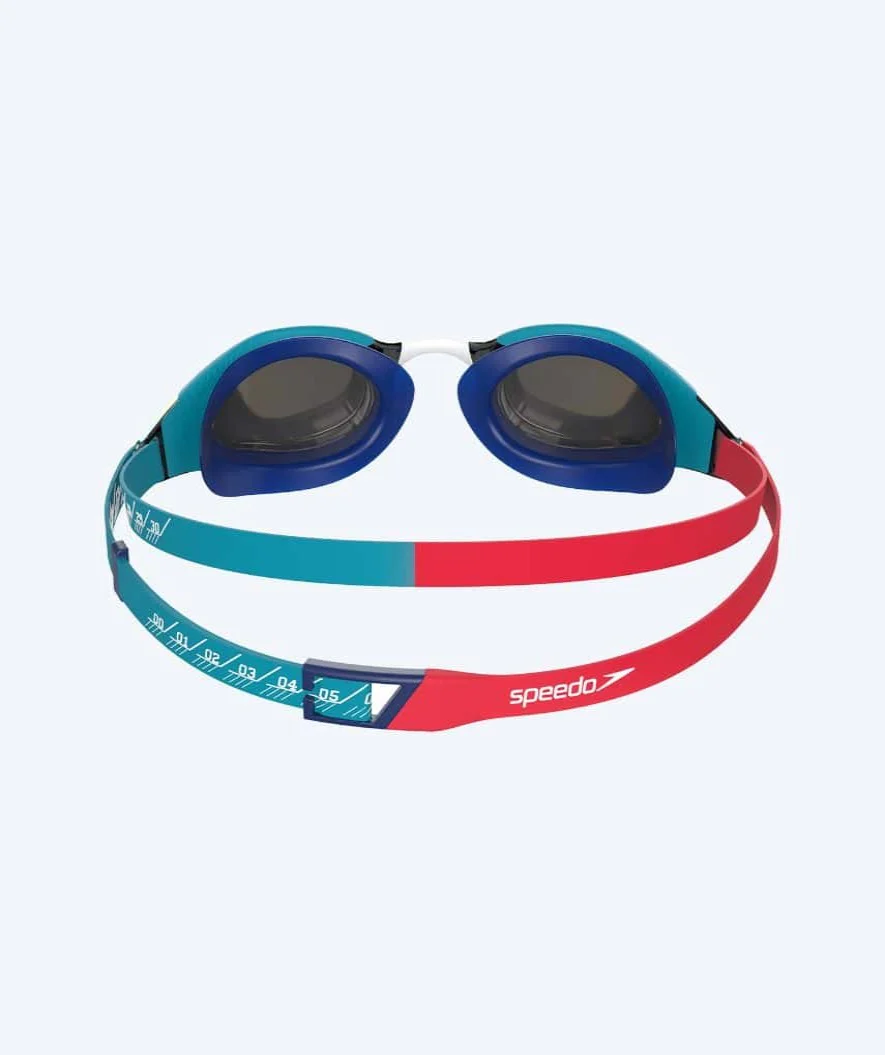 Speedo konkurrence svømmebriller til børn (6-14) - Fastskin Hyper Elite Mirror - Rød/blå