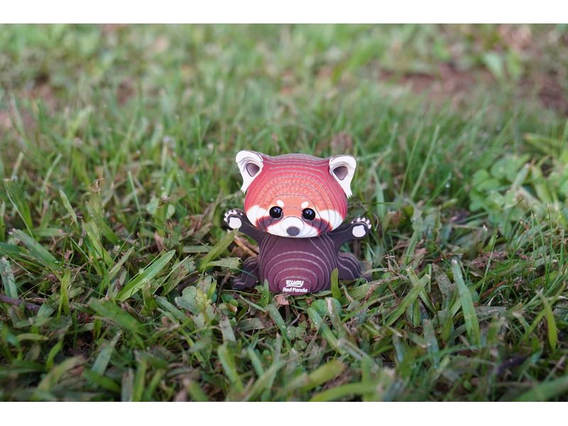 Eugy Bastelset Roter Panda 3D Bastelset aus Wellkarton