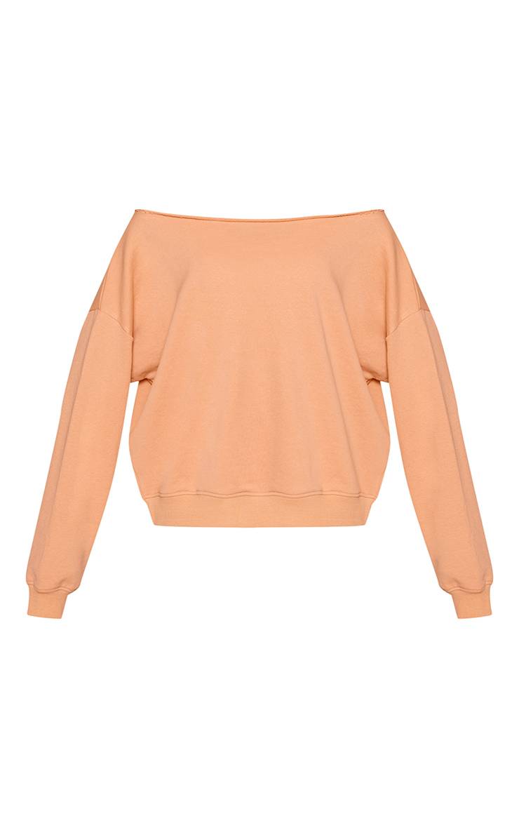 Pêche Sweat-shirt Oversize Épaules Dénudées
