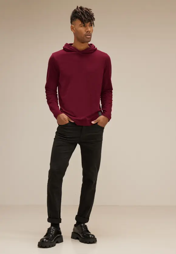 Softes Kapuzenshirt - wine red