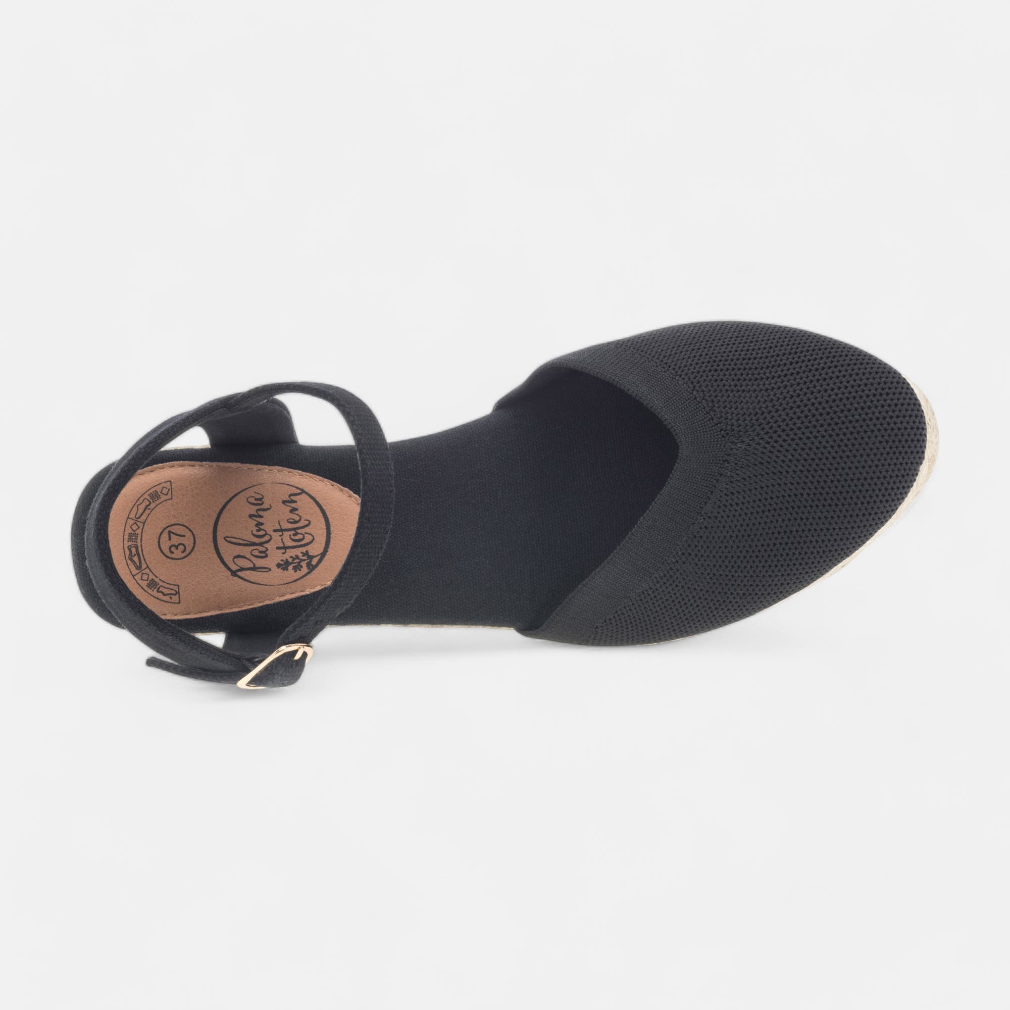 Espadrilles à talon compensé Femme noir