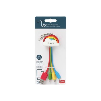 Legami - Câble de recharge multiples - motif arc-en-ciel