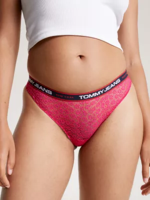 Conjunto com 3 Calcinhas Fio Dental de Renda Floral Nova York
