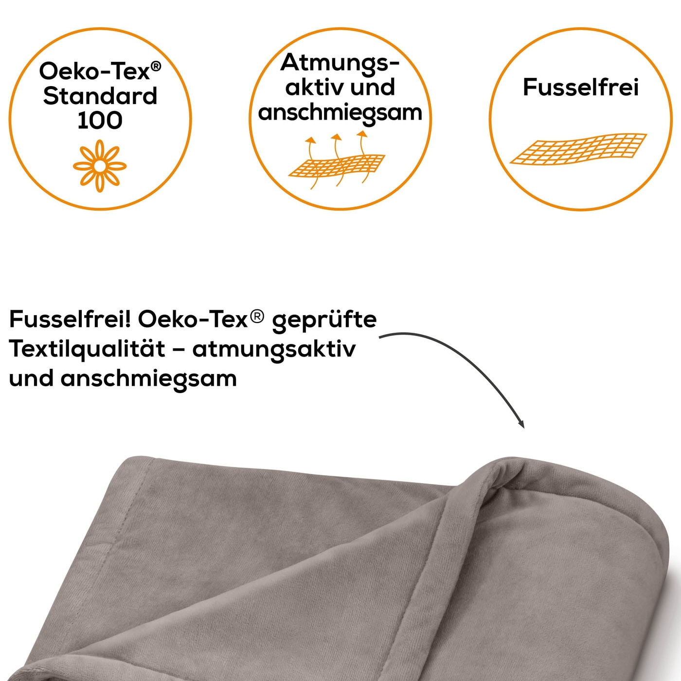 (200x150cm) HD 150 XXL Flausch Heizdecke Elektrische Wärmedecke mit 6 Hitzestufen (43105) - Nordic Taupe