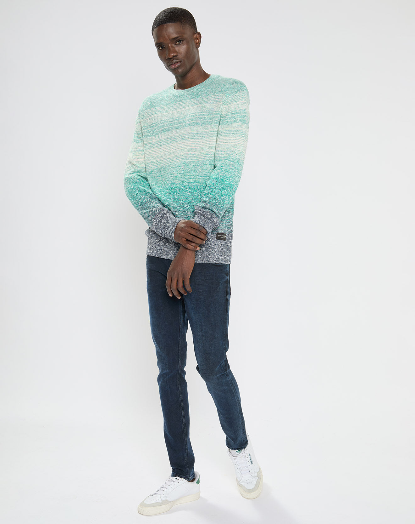Scotch & Soda Jean en Coton Bio mélangé Skinny Fit Skim bleu foncé