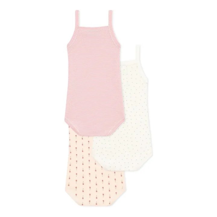 Petit Bateau Lot 3 Bodies Bretelles Cuty | Rose