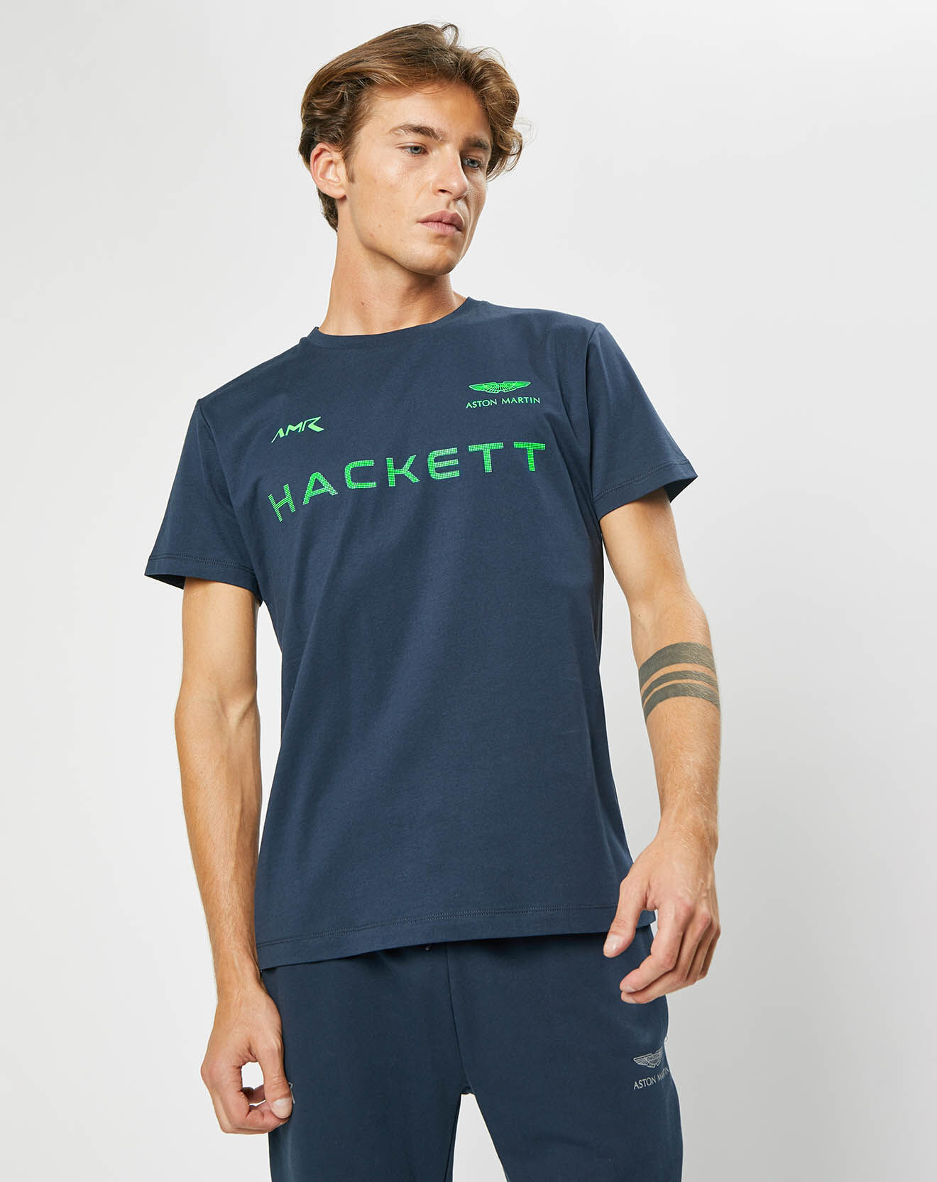 Hackett London T-Shirt Fluo Aston Martin Racing bleu marine