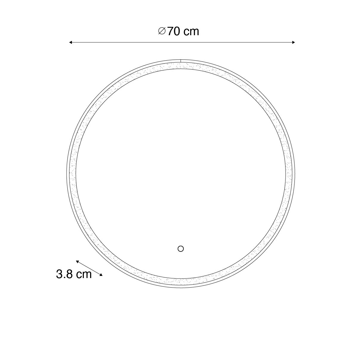 Badkamerspiegel goud 70 cm incl. LED met touch dimmer - Miral