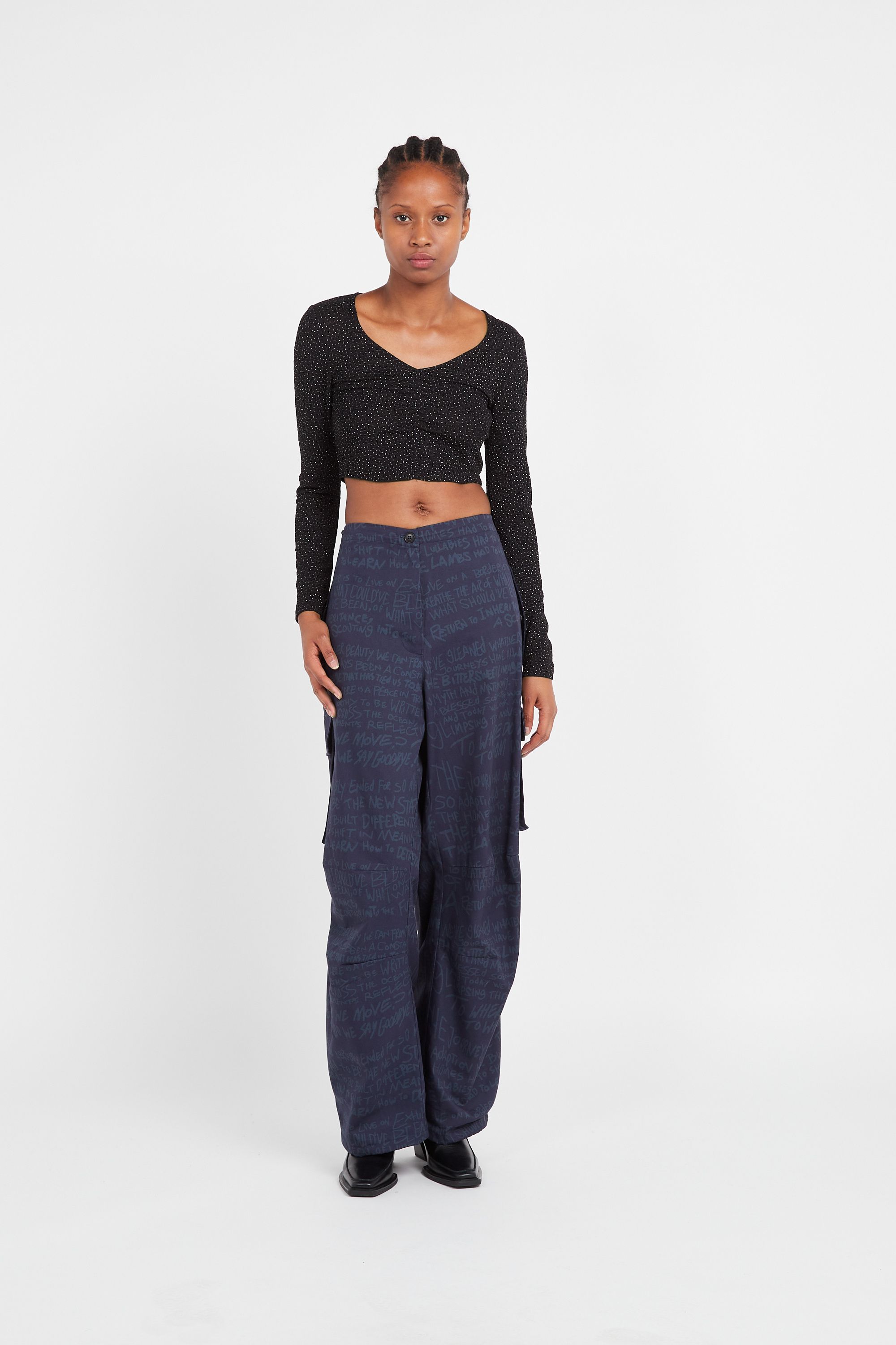 Daily Paper Pantalon droit ruth pants Bleu