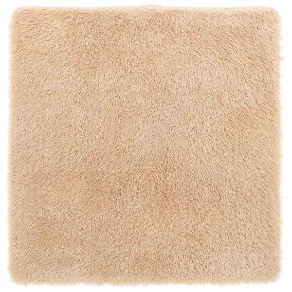 Tapete vidaXL Shaggy de Pelo Alto Navarra 240x240 cm Poliéster Bege - 1094032389