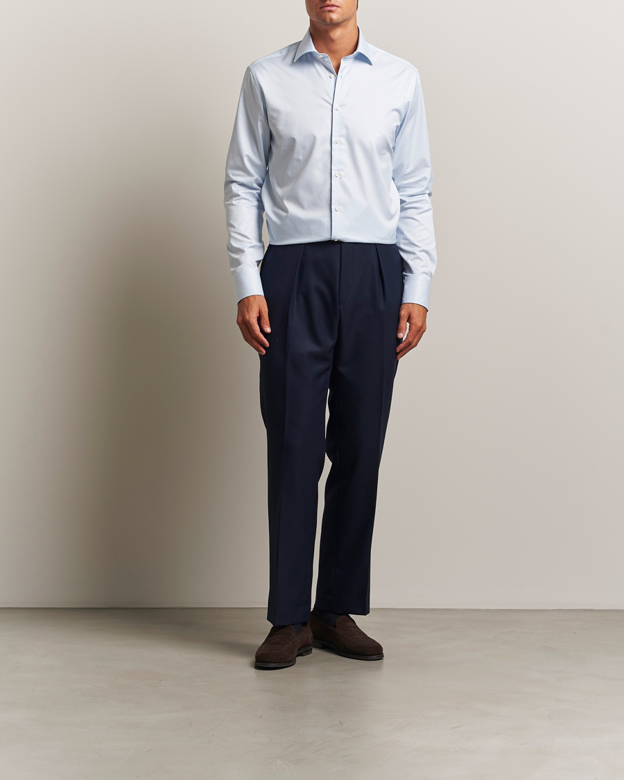 Stenströms Regular Fit Thin Stripe Shirt White/Blue