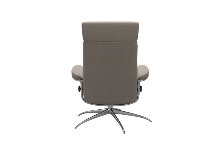 London lenestol Tekstil Tulip Light Beige og Star understell i krom