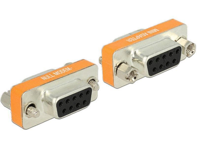 Delock Nullmodemadapter DB9, RS-232 f - f Nullmodem D-Sub 9 Pin Buchse zu Buchse, Gender Changer