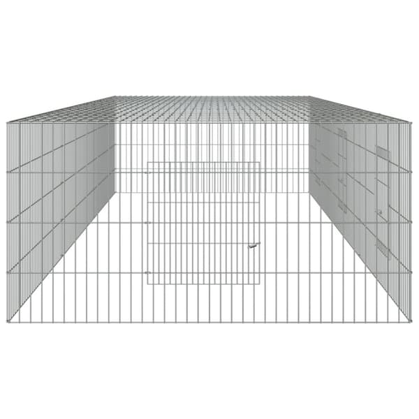 vidaXL Kaninbur med 3 paneler 325x109x54 cm galvanisert jern