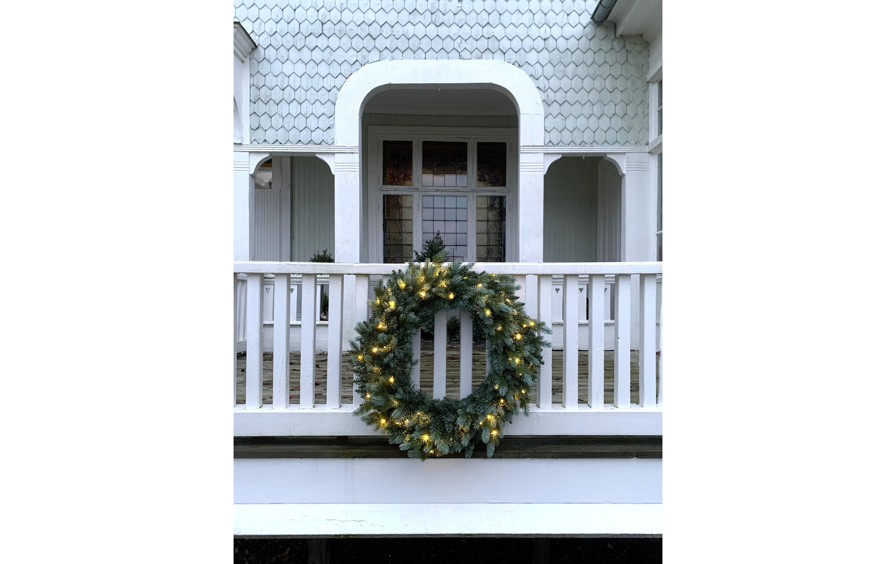 LED-Weihnachtskranz Greyland, Ø 80 cm, GrünLED Weihnachtsdekoration