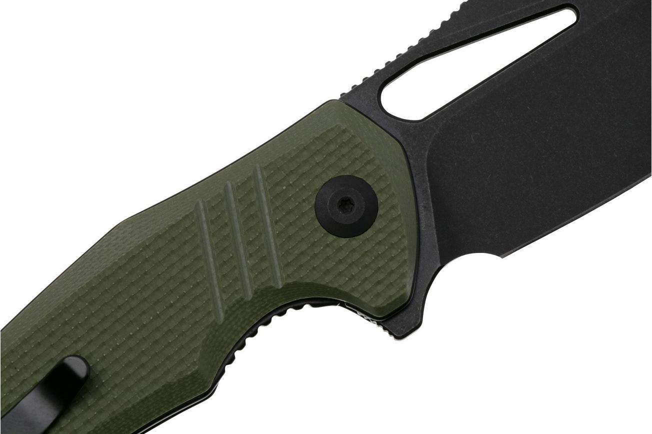 Civivi BullTusk C23017-2 Blackwashed Sandvik 14C28N, OD Green Coarse G10, zakmes