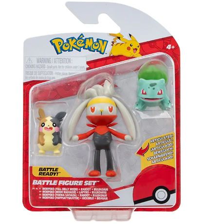 Pok?mon Figurer - 3-pak - Battle Figure - Morpeko/Bulbasaur/Rabo