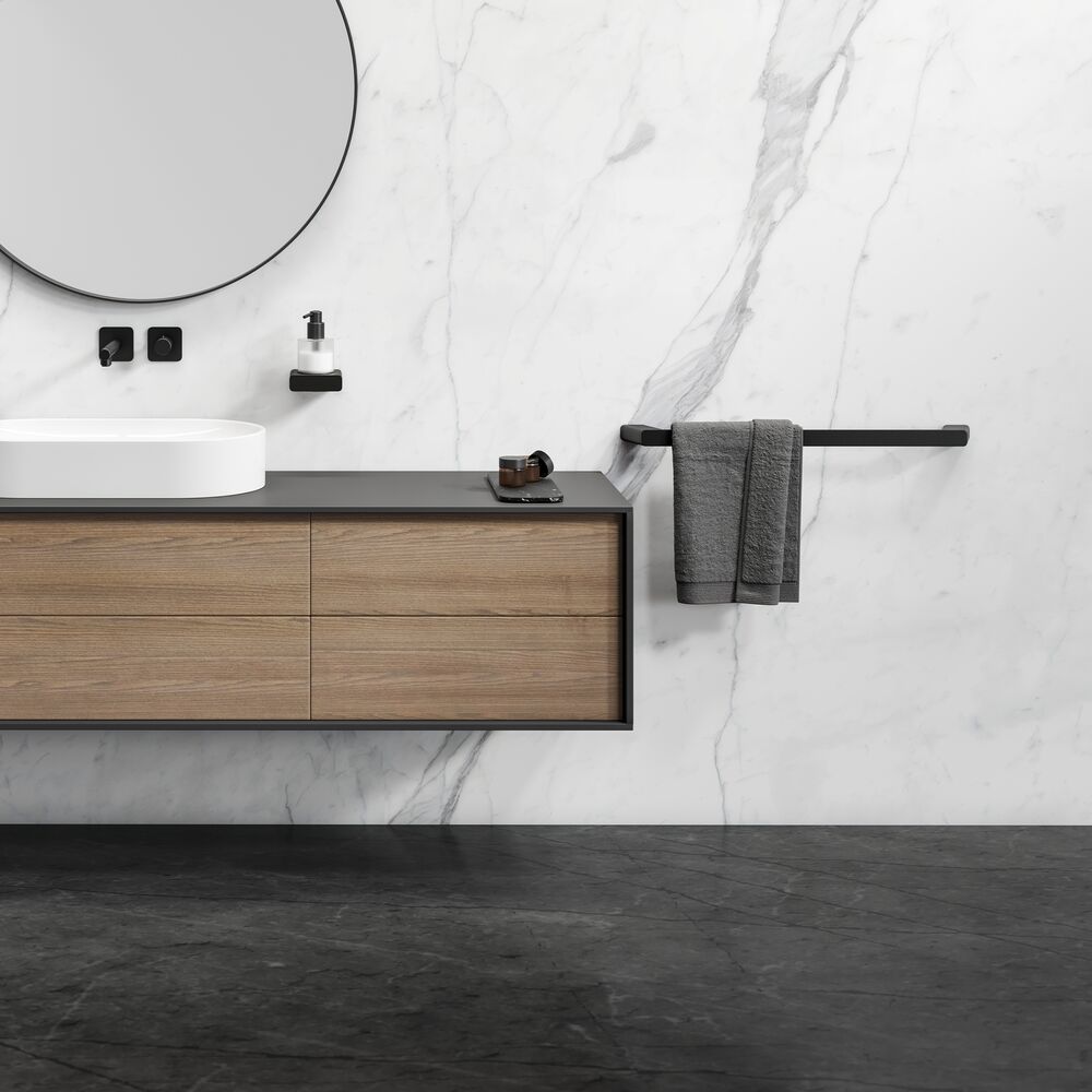 Geesa Shift handdoekrek 65cm zwart
