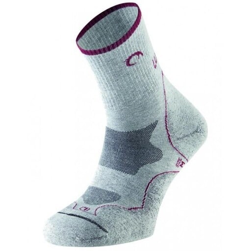Meias femininas Lurbel Tierra cinza gelo/vermelho
