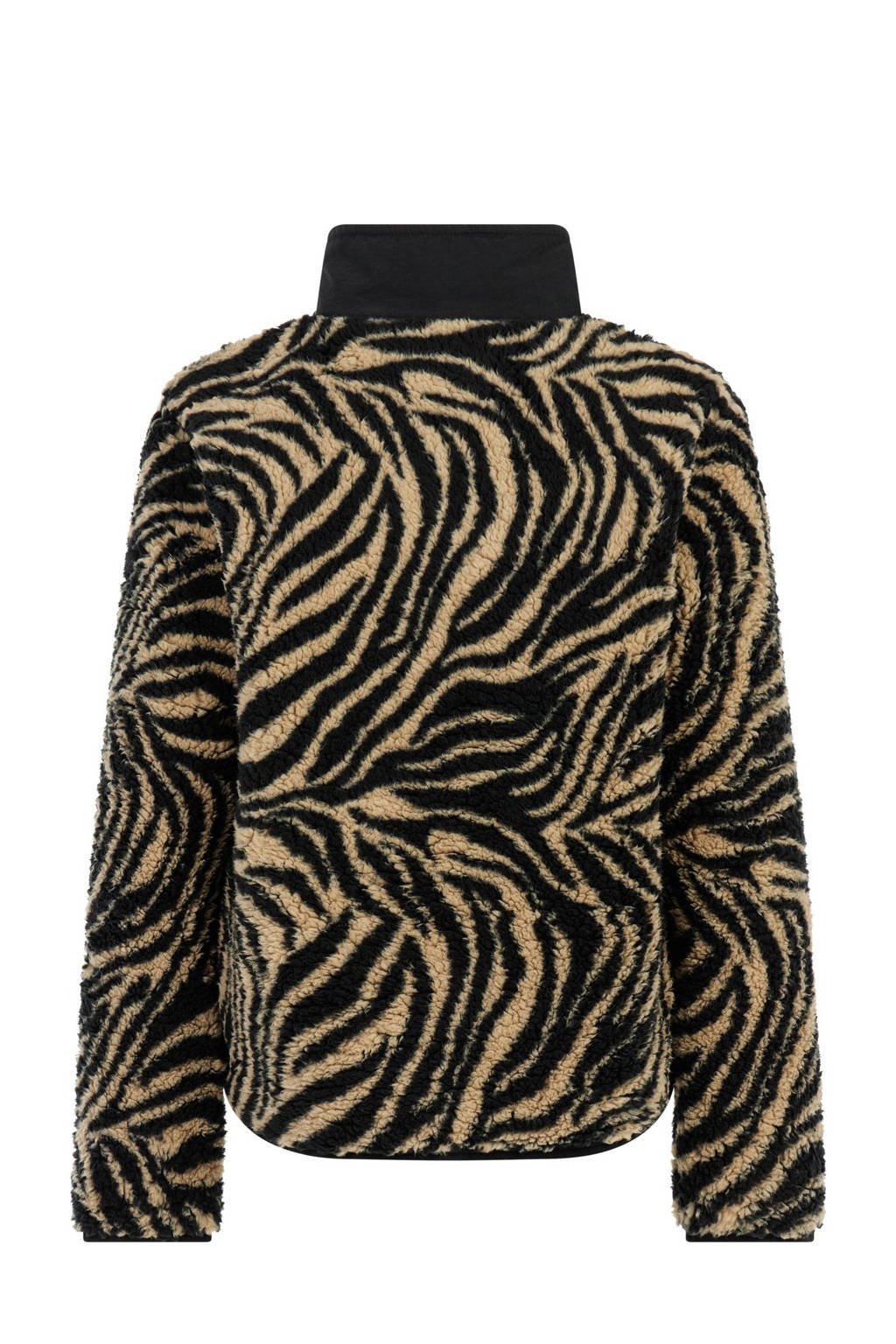Protest teddy fleece trui camel/zwart