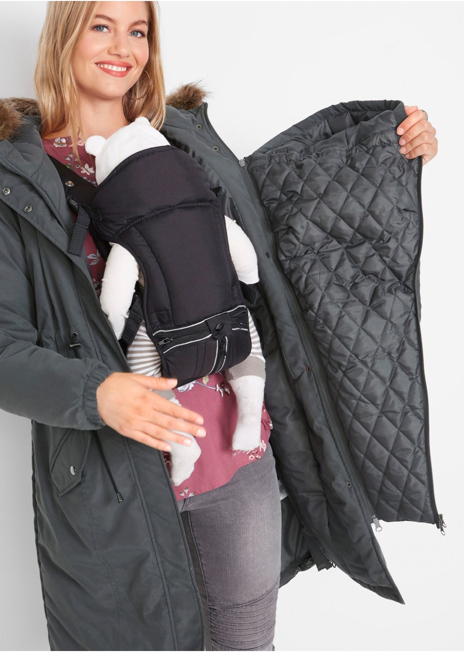 Parka de grossesse/de portage, rembourrée