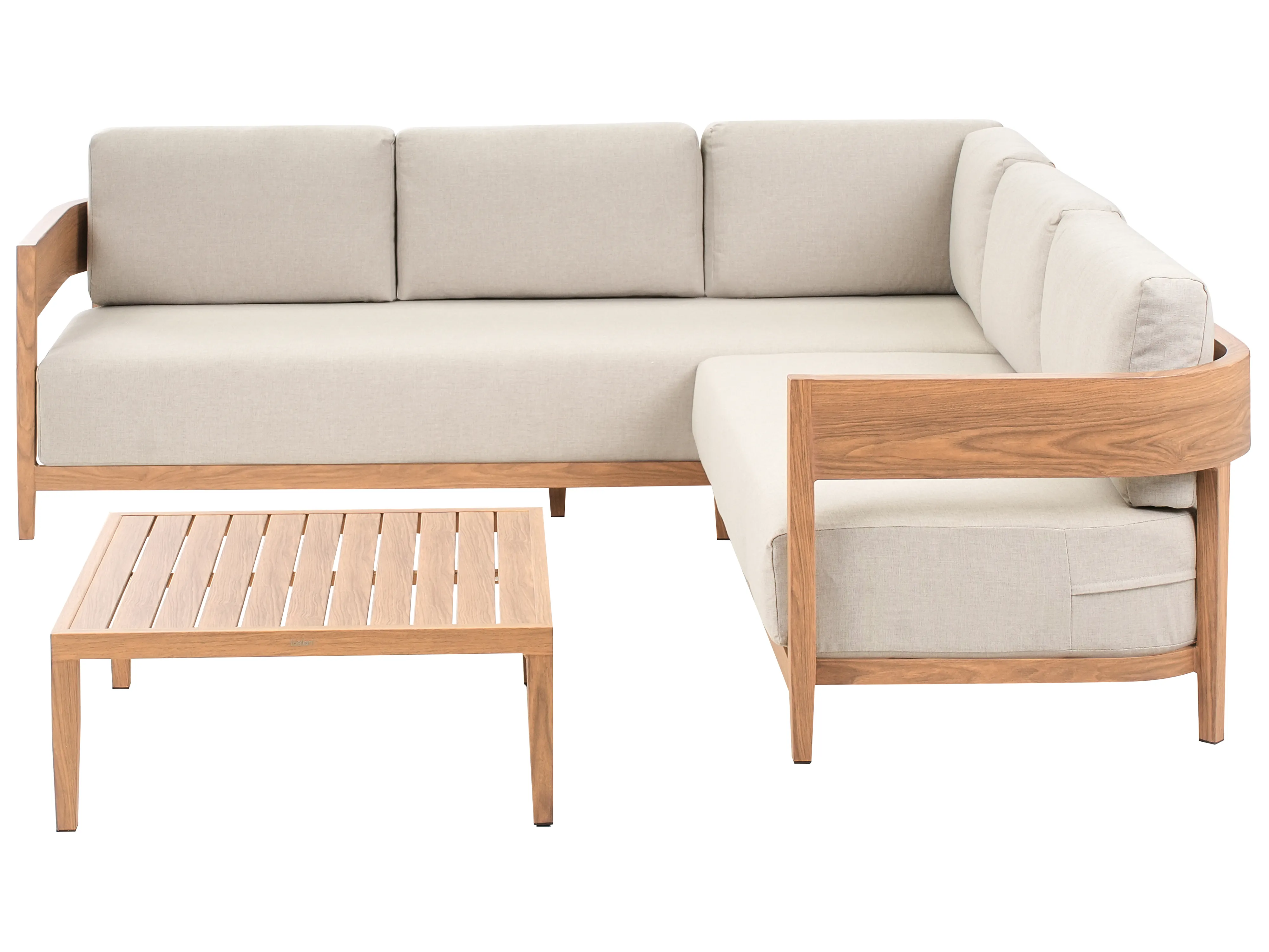 Tuin hoekloungeset met tafel 5-zits SAMPIERI linkszijdig Metaal Lichtbruin