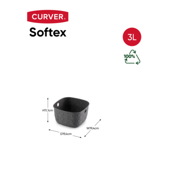 Curver Softex Mand – 3L Dark Grey